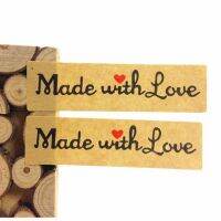 1000 Pcs/lot Vintage Made With Love Kraft Label Sticker DIY Hand Made For Gift Cake Baking Sealing Sticker With Cute Heart Stickers Labels