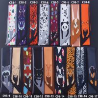 【CC】❈▨☫  Cartoon Print Twill Silk Small Fashion Scarf Hair Handle Decoration Tie Multifunction Hand