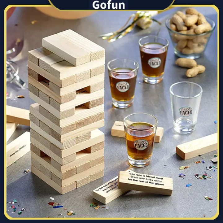 Drunken Tower Shot Glass Drinking Game 4 Shot Glasses 60 Stacking