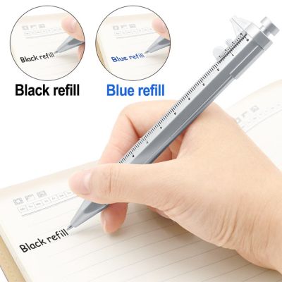 Hot Sale 1Pcs 0.5mm Gel Ink Pen Ballpoint Multifunction Vernier Caliper 0 150mm Measuring Tool ABS Card Ruler Drop Shipping