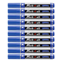 STABILO Mark 4 all 653 ปากกา ปากกาเคมีอเนกประสงค์ หัวตัด (กลิ่นไม่ฉุน) จำนวน 10 ด้าม - สีน้ำเงิน