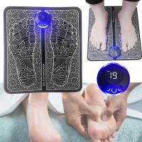 ZZOOI LCD Display EMS Foot Massager Pad Physiotherapy Tens Machine Muscle Massage Stimulator Saude knead Acupunctur Mat Pain Relief