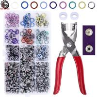 200 Sets Snap Fasteners Tool Kit 9.5mm Metal Grommet Kit Press Studs Snap Buttons Rings with Pliers for DIY Sewing Craft Clothes  Pliers