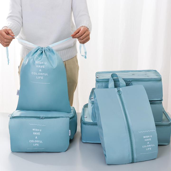 Travel Bag Organizer ，7 in 1 Waterproof Travelling Bag Pack Multifunction Luggage Organizer Set