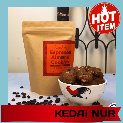 [KEDAI NUR] HALAL Espresso Almond Butter Cookies Kuih Biskut Badam
