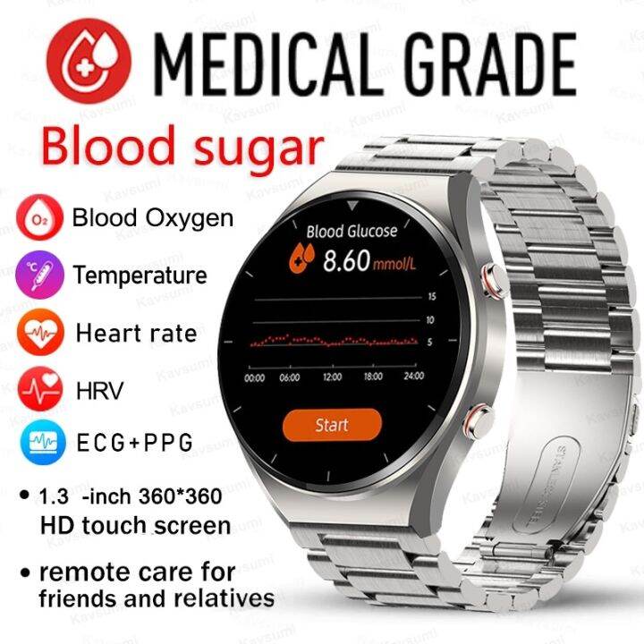 【HOT】 2023 New Accurate Blood ECG PPG Men Rate Smartwatch Watches