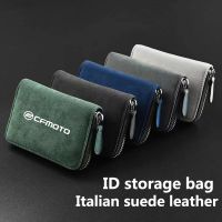 Motorcycle Suede Leather Portable storage box drivers license ID storage bag For Cfmoto X6 X8 500 ATV 150 250 400 650 MT NK GT