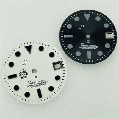 28.5Mm Dial Mop Nh35 Dial Non Luminous White Dial With S Logo For NH35/36 Movement Nh35 SUB Watch Dial Watch Accessories Vintage