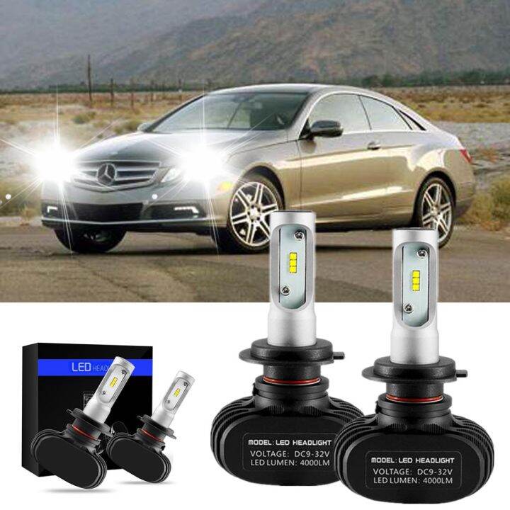 1 Year warranty 2PC 8000LM H7 80W 6000K LED Headlight Bulb for Mercedez