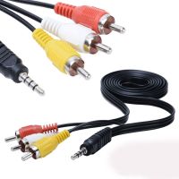 1PC 1M 3.5mm Jack Plug To 3 RCA Adapter AUX Cable Male To Male Audio Video AV Cable Wire For Speaker Laptop DVD TV