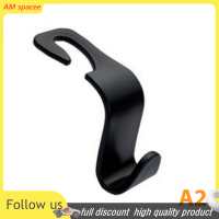 ? AM 1pcs Universal Car Seat back Hook อุปกรณ์ตกแต่งภายในไม้แขวนเสื้อที่เก็บ