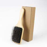 50LD Bristle Hair Brushes for Women Men Kid Bamboo Paddle Hairbrush for Wet Dry Hair Smoothing Massaging Detangling Comb