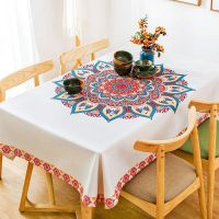 Bohemian Decorative Flower Design Printing Waterproof Tablecloth for Table Home Decoration Rectangular Coffee Table Cover