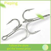 PIEPING 10PCS/Set กลางแจ้ง ตะขอมีหนาม Lure เหล็กกล้าคาร์บอนสูง Fishing Tackle Fishhooks Treble Jig