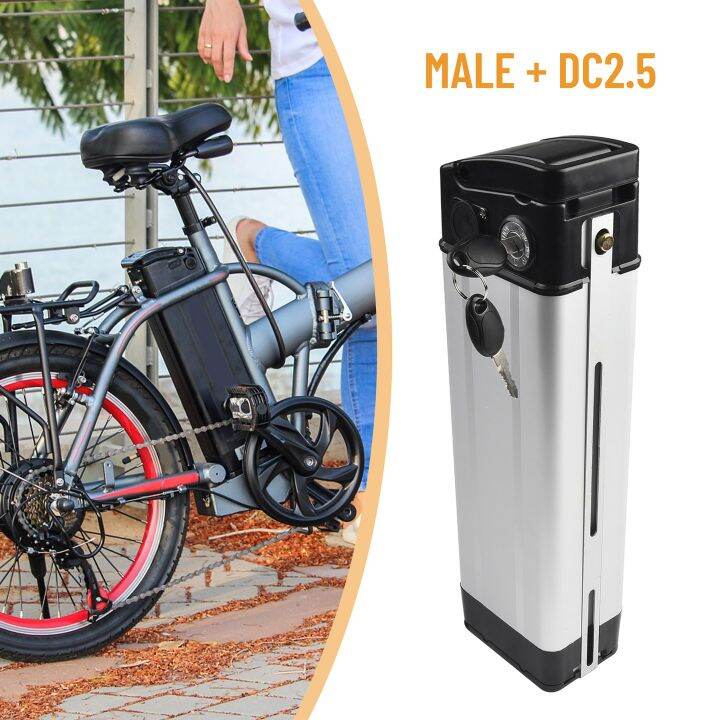 คลังสินค้าพร้อม-สำหรับจักรยานไฟฟ้า1-กล่องแบตเตอรี่-2-คีย์-850g-pvc-dc2-5-con-ใหม่เอี่ยม
