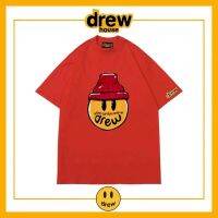 ♘ เสื้อยืดแขนสั้น ผ้าฝ้าย ทรงหลวม ลาย Drew แฟชั่นฤดูร้อน สไตล์อเมริกัน สําหรับผู้ชาย และผู้หญิง