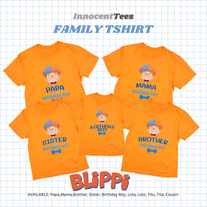 BLIPPI FAMILY TShirts (ORANGE) MAMA,PAPA II FAMILY TSHIRT II KIDS TO
