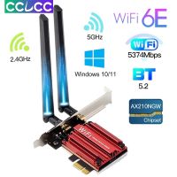 CCLCC WiFi 6E AX210 Intel บลูทูธ5.3 Tri Band 2.4G/5G/6Ghz 802.11AX AX210NGW อะแดปเตอร์การ์ดเน็ตเวิร์กไร้สาย PCIe Win10/11 5374Mbps