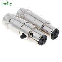 Dolity 2ชิ้นซ็อกเก็ตปลั๊กซ็อกเก็ต XLR 4Pin ชุบทอง5มม.