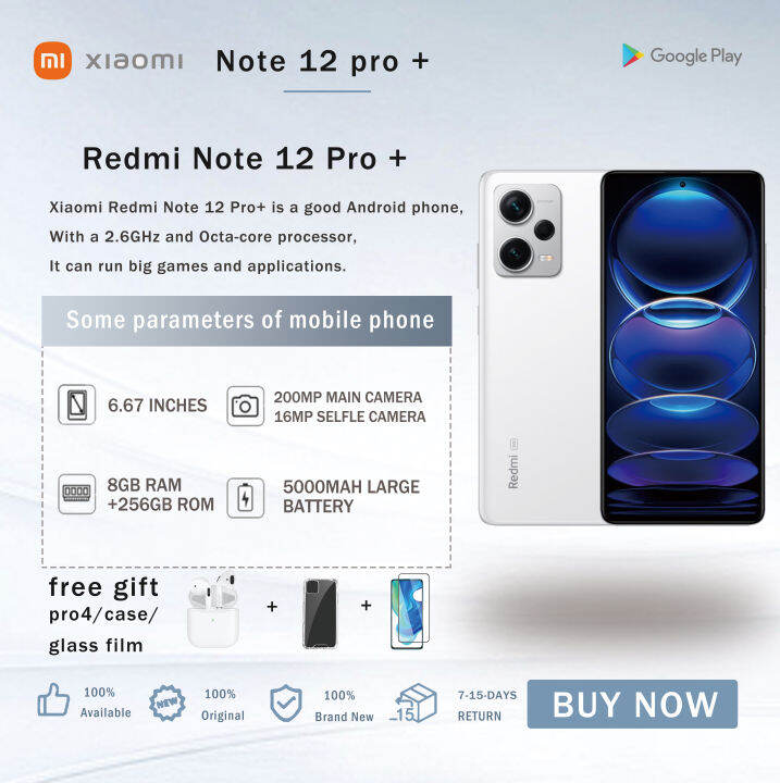 redmi-note-12-pro-plus-note-12-pro-5g-8-256gb-ล้านพิกเซล-ois-200-optical-shake-oled-จอตรง12gb-256gb-กระจกพอร์ซเลน-xiaomi-redmi-สมาร์ทโฟนสีขาว