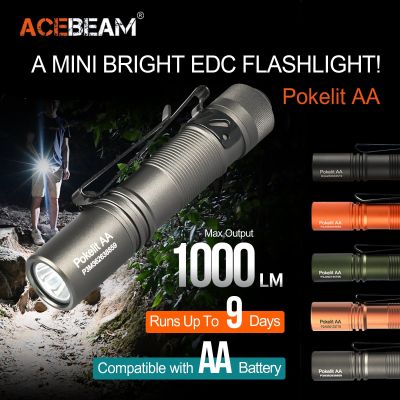 ACEBEAM Pokelit ไฟฉาย EDC AA 1000ลูเมน CRI90สูง USB-C กระเป๋าไฟฉาย LED ชาร์จได้ IP68ขนาดเล็กสำหรับพกพาทุกวัน