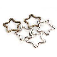 10pcs 35x30mm Star Small Key Rings Bulk Split Keychain Rings for Keys Organization DIY Arts Crafts