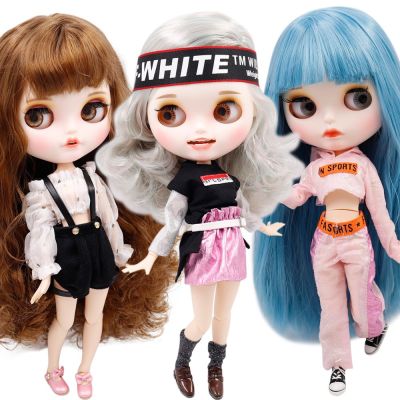เสื้อผ้าตุ๊กตาบลายธ์ชุดกระโปรงสีขาวและสีด ําสําหรับตุ๊กตา 1 / 6 Bjd Doll Licca , Azone