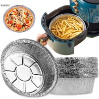 ✺✵ 10pcs Oil-Proof Aluminum Foil Tin Box Air Fryer Disposable Paper Liner Non-Stick Steaming Basket Mat Kitchen Baking Tray