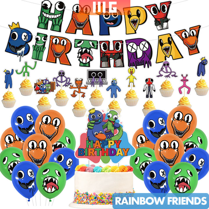 Rainbow Friends Birthday Party Decoration Set Banner Printed Balloons 