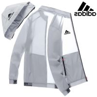 COD DSDFHFHGG Adidas เสื้อแจ็กเก็ตกันลมลําลอง มีฮู้ด ระบายอากาศ ป้องกันแดด ถอดออกได้ เหมาะกับฤดูร้อน สําหรับผู้ชาย ไซซ์ M-4XL