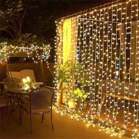 12Mx2M LED Icicle Curtain Lights Christmas Garland Fairy String Light Indoor Outdoor Wedding Lighting Home Party Garden Decor