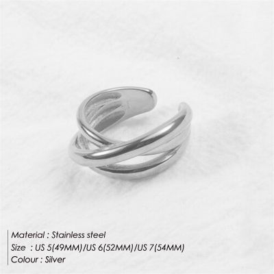 [COD]eManco แหวนผู้หญิงสไตล์ญี่ปุ่นเกาหลีรุ่นใหม่มีเอกลักษณ์เฉพาะตัว แหวนชุบทองแบบเปิดสร้างสรรค์ในยุโรปและอเมริกา เครื่องประดับมือสแตนเลส Christmas Gift