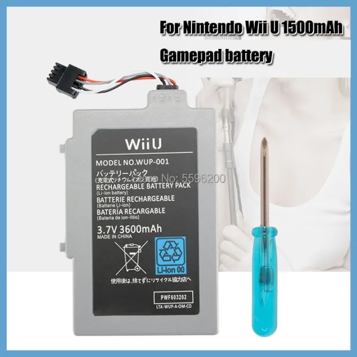 3.7V 3600mAh Lithium Ion Rechargeable Pack for Nintendo Wii U Gamepad