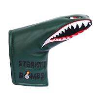 ✼ Big Shark Design Green PU Leather Golf Club Driver Fairway Wood Hybrid Magnetic Closure Blade Putter Covers