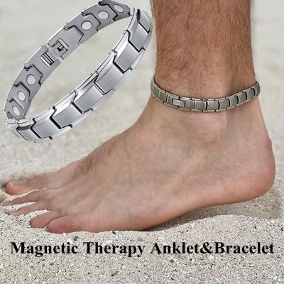 Healthy Energy Magnetic Magnet Anklets Bracelet Power Therapy Magnets Bangles for Women Men Arthritis Pain Relief Energy Jewelry