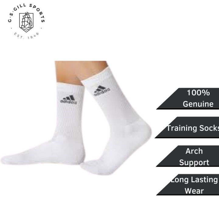 Montón de en lugar Maestro Adidas Socks AA2297 Sport Socks Women Men Performance Crew Socks with Arch  Support 3 Pairs Footwear - White | Lazada