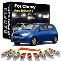 ชุดไฟการส่งข้อมูลแบบติดต่อกันนำตกแต่งภายใน11ชิ้นสำหรับ Chevrolet Chevy Aveo 2004-2008 2009 2010 2011ยานพาหนะหลอดไฟ LED รถยนต์หลอดไฟไม่มีข้อผิดพลาด