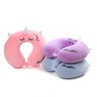 Kids Travel Neck Pillow Unicorn Memory Foam Pillow with Snap U-Shaped Airplane Car Flight Head Neck Support Pillow