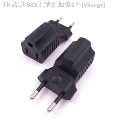 【CW】✒❂✑  1PC Europe conversion plug to US 3pin 3 Pole adapter Eu 5-15R power female conveter
