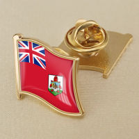 Bermuda Bermuda Islands Flag Crystal Drop Resin Badge Brooch Flag Badges of All Countries in the World All-metal Brooch Copper Brooch Collection