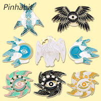 Pinhabit ตลกตาของ Horus เข็มกลัด Seraph ปีกขากระเป๋าเป้สะพายหลังตราของขวัญสำหรับเพื่อนอุปกรณ์เสื้อผ้าเครื่องประดับ