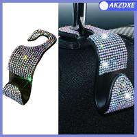 AKZDXE 2PCS ผู้จัดรถ คริสตัล Rhinestone คลิป ภูเขา ตะขอหลังเบาะรถยนต์ ที่แขวนพนักพิงศีรษะ กระเป๋าใส่ของชำ