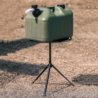 hyfvbu♠✶  Telescopic Folding Table Load-bearing Round Camping with Pole Storage for BBQ Hiking