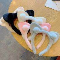 【LZ】✓❍□  Cute Cat Ear Hair Hoop para Mulheres Plush Headband Maquiagem Wash Face Hairbands Party Costume Headdress Acessórios para Cabelo Mulheres e Meninas