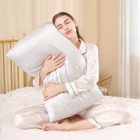 ปลอกหมอนผ้าไหมสีขาว19มม. ม. หรูหราทั้งสองด้าน100% ไหมหม่อนปลอกหมอนพร้อมช่องปิดที่มีน้ำหนักเบานุ่มป้องกันไฟฟ้าสถิตย์