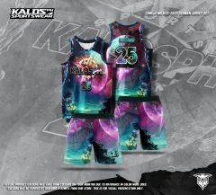 00128 SEAFARER MARINE SEAMAN DESIGN BASKETBALL JERSEY SET SANDO AND SHORT