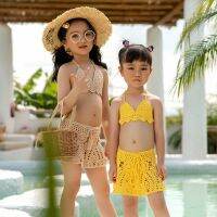 [COD] 2021 Childrens Short Skirt Swimsuit Set Handwoven Split