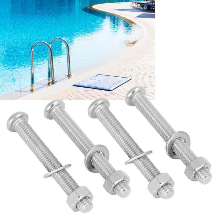 4 Sets Swimming Pool Step Fastener Bolts Nut Underwater Ladder
