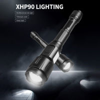 ⚡VIRWIR XHP90 Ultra Bright ไฟฉายไฟฉายแรงสูงพร้อมไฟ LED 12ดวงด้านข้างซูมแบบชาร์จไฟได้7โหมดแสง IPX4 100000LM กันน้ำไฟฉายไฟเตือนความปลอดภัยสำหรับตั้งแคมป์กลางคืนวิ่งขี่จักรยานตกปลาเดินป่า