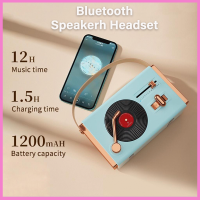 ลำโพงแบบมินิ Bluetooth ไร้สายกลางแจ้งขนาดเล็กซับวูฟเฟอร์แบบพกพาบันทึกเสียงย้อนยุคมินิได้คลาสสิก